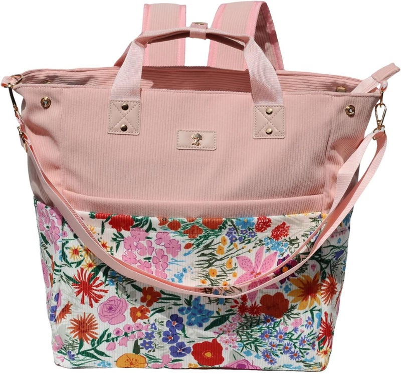 ESVAN Diaper Tote Bag Totepack Backpack Crossbody Bag 3 in 1 for Women Laptop Backpack Multifunctional with Insulated Pockets - Image 1